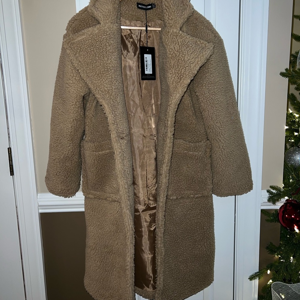 Long teddy coat!